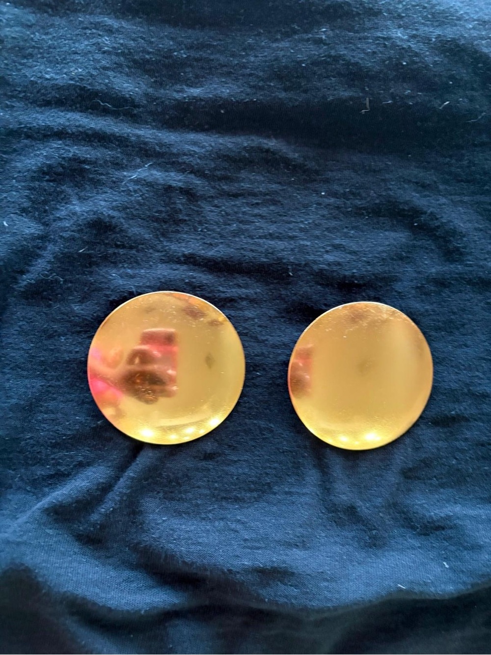 Vintage KHOI LARGE Size Round Gold Disc Earrings